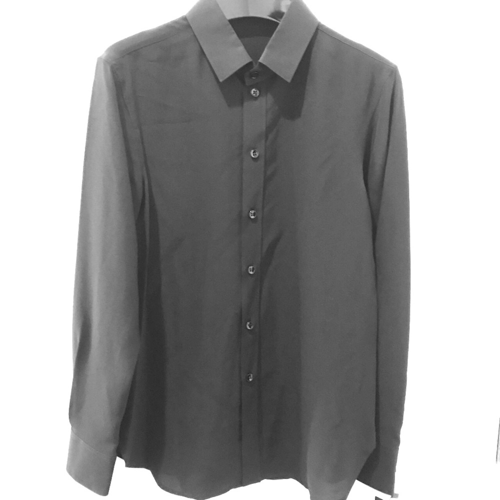 SAINT LAURENT BLACK DRESS SHIRT 100% silk